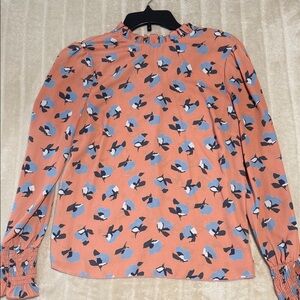 Floral Print Women's Top - Peach and Blue